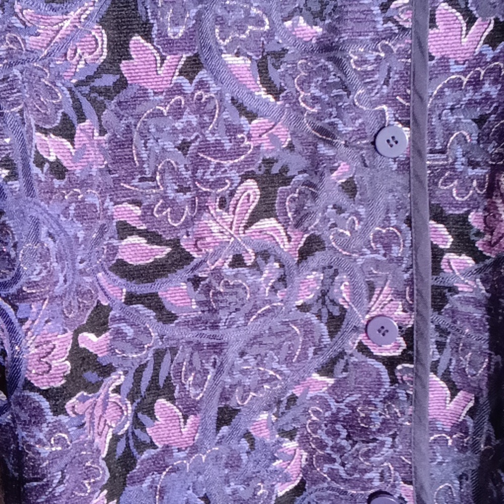 Purple Floral  TOP BLAZER SIZE SMALL - Picture 4 of 6